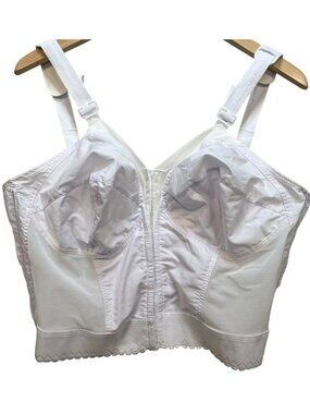 Exquisite Form Women's Premium Longline Front Closing Posture Bra Size 46C White